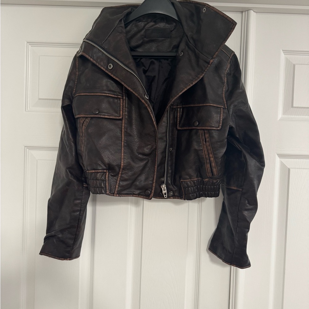 Blank NYC Dark Brown Leather Jacket